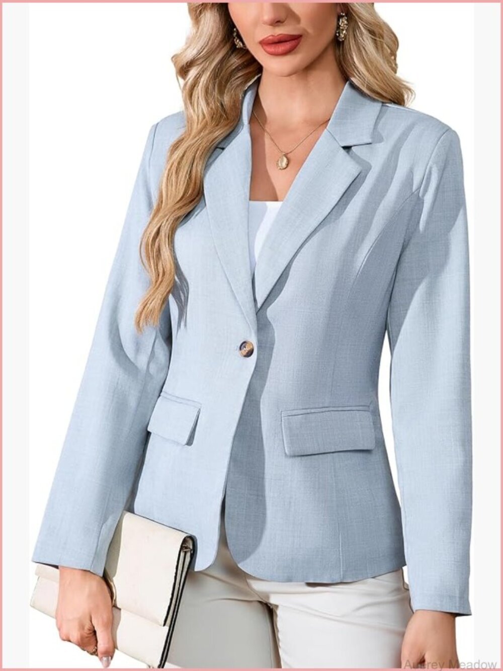 Open Front Blazer Jacket Business Casual Slim Fit Long Sleeve Cardigan Women